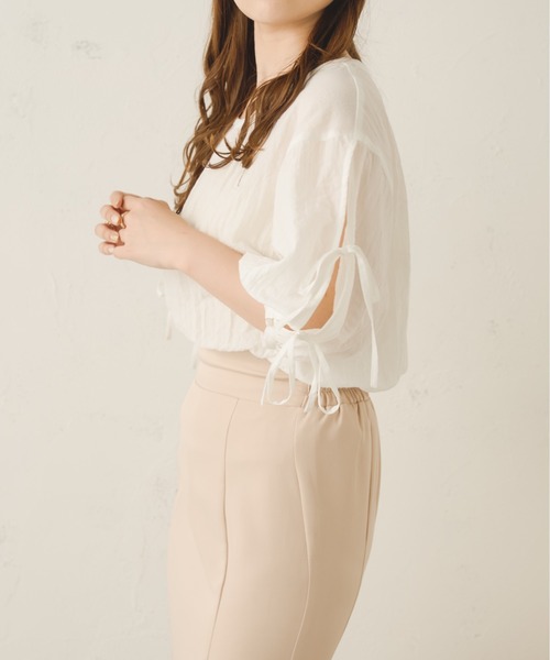 Ambre Neige（アンブルネージュ）の「2wayリボンブラウス／【WEB/EC限定商品】（シャツ/ブラウス・レディース・アイボリー/ピンク・FREE）」の3枚目の写真