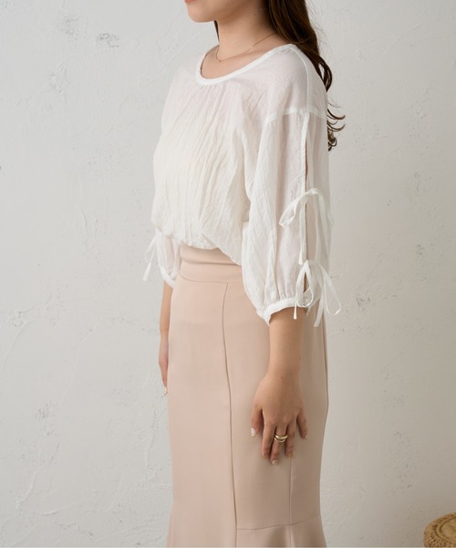 Ambre Neige（アンブルネージュ）の「2wayリボンブラウス／【WEB/EC限定商品】（シャツ/ブラウス・レディース・アイボリー/ピンク・FREE）」の17枚目の写真