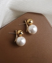ダブルボールパールピアス