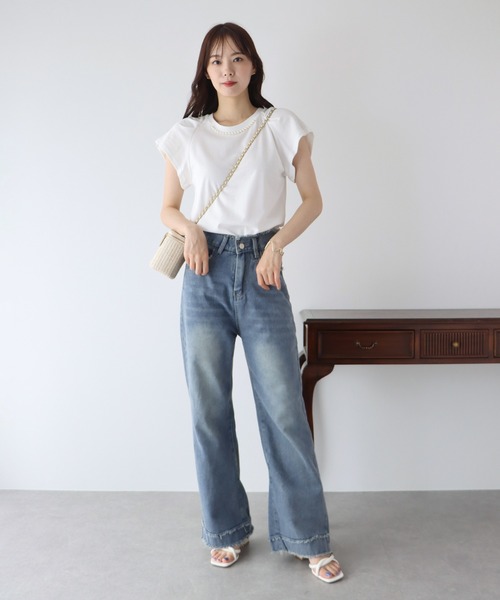 BLUEEAST(ブルーイースト)の「フリンジデニムパンツ(デニムパンツ・レディース・ブルー・SMALL/MEDIUM/LARGE)」の7枚目の写真