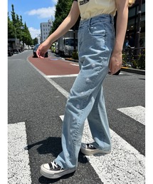 モチーフラインデニムパンツ