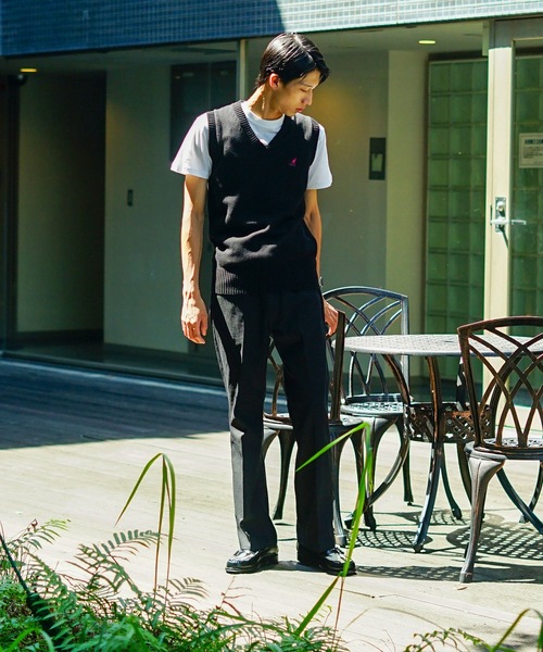 KANGOL(カンゴール)の「【KANGOL/カンゴール】スクールベスト 制服 高校生 中学生 JK DK ユニセックス コットン100% ロゴ刺繍 ワンポイント(ベスト・メンズ・ベージュ/ネイビー/グレー/ブラック・MEDIUM/LARGE)」の6枚目の写真