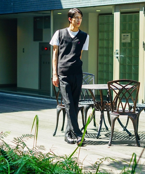 KANGOL(カンゴール)の「【KANGOL/カンゴール】スクールベスト 制服 高校生 中学生 JK DK ユニセックス コットン100% ロゴ刺繍 ワンポイント(ベスト・メンズ・ベージュ/ネイビー/グレー/ブラック・MEDIUM/LARGE)」の7枚目の写真