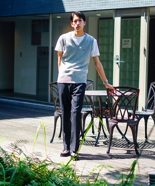 KANGOL(カンゴール)の「【KANGOL/カンゴール】スクールベスト 制服 高校生 中学生 JK DK ユニセックス コットン100% ロゴ刺繍 ワンポイント(ベスト・メンズ・ベージュ/ネイビー/グレー/ブラック・MEDIUM/LARGE)」の11枚目の写真