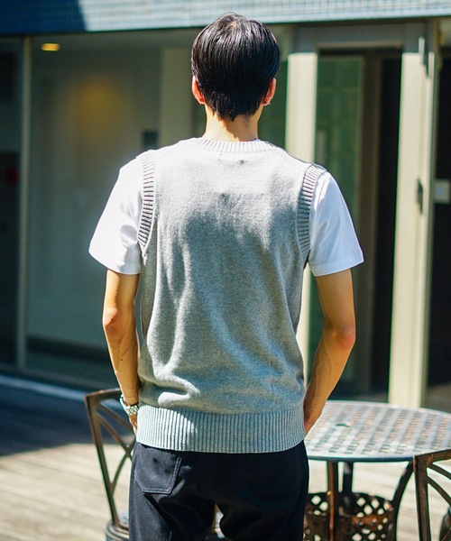 KANGOL(カンゴール)の「【KANGOL/カンゴール】スクールベスト 制服 高校生 中学生 JK DK ユニセックス コットン100% ロゴ刺繍 ワンポイント(ベスト・メンズ・ベージュ/ネイビー/グレー/ブラック・MEDIUM/LARGE)」の13枚目の写真