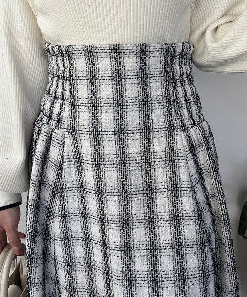 セール】前後2WAY/ジップアップツィードロングスカート（スカート