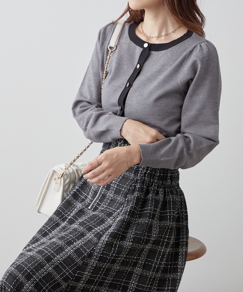 セール】前後2WAY/ジップアップツィードロングスカート（スカート