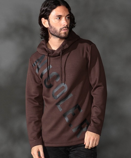 HIDEAWAYS NICOLE（ハイダウェイニコル）の「【WEB限定商品】ダンボールロゴプルオーバーパーカー（パーカー・メンズ・レッド/チェック/モカ/オフホワイト/ブラック・MEDIUM/LARGE/X-LARGE）」の4枚目の写真