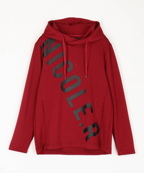 HIDEAWAYS NICOLE（ハイダウェイニコル）の「【WEB限定商品】ダンボールロゴプルオーバーパーカー（パーカー・メンズ・レッド/チェック/モカ/オフホワイト/ブラック・MEDIUM/LARGE/X-LARGE）」の22枚目の写真