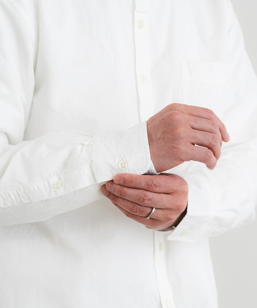 quadro（クオドロ）の「綿麻ダンプ近江晒スタンドシャツ（シャツ