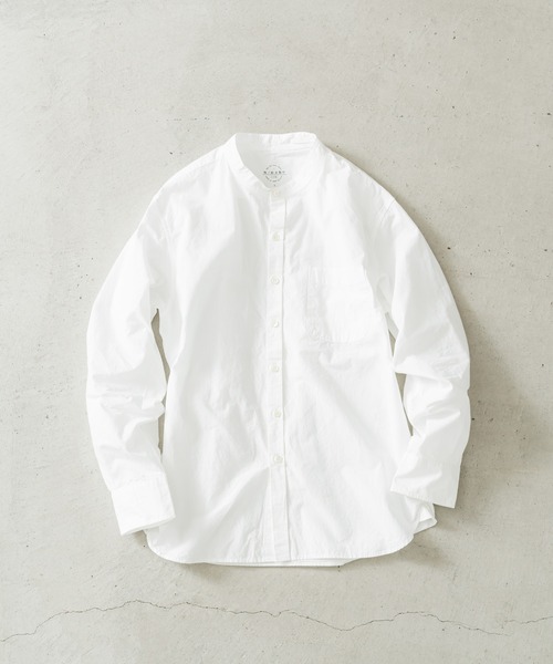 quadro（クオドロ）の「綿麻ダンプ近江晒スタンドシャツ（シャツ