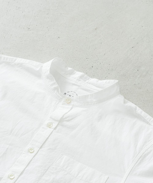 quadro（クオドロ）の「綿麻ダンプ近江晒スタンドシャツ（シャツ