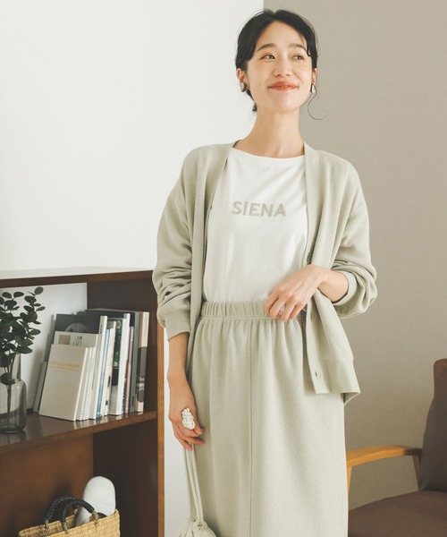 URBAN RESEARCH DOORS（アーバンリサーチドアーズ）の「『セットアップ対応』ブークレカットカーディガン（カーディガン/ボレロ・レディース・ライトベージュ/チャコールグレー・MEDIUM）」の9枚目の写真