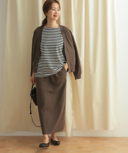 URBAN RESEARCH DOORS（アーバンリサーチドアーズ）の「『セットアップ対応』ブークレカットカーディガン（カーディガン/ボレロ・レディース・ライトベージュ/チャコールグレー・MEDIUM）」の21枚目の写真