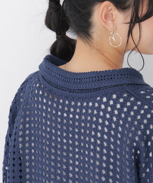 somari imagination（ソマリ イマジネーション）の「『透かし編みデザインニットカーディガン』（カーディガン/ボレロ・レディース・ホワイト/ネイビー・FREE）」の9枚目の写真