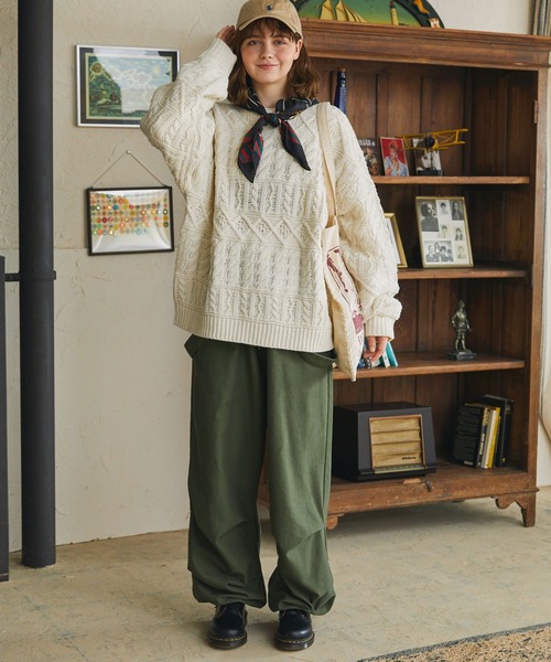 レディース 古着 80s TOWER HANDKNITS アラン ウール ニット MONO-MART LADY'S（モノマートレディース）の「ケーブルアラン