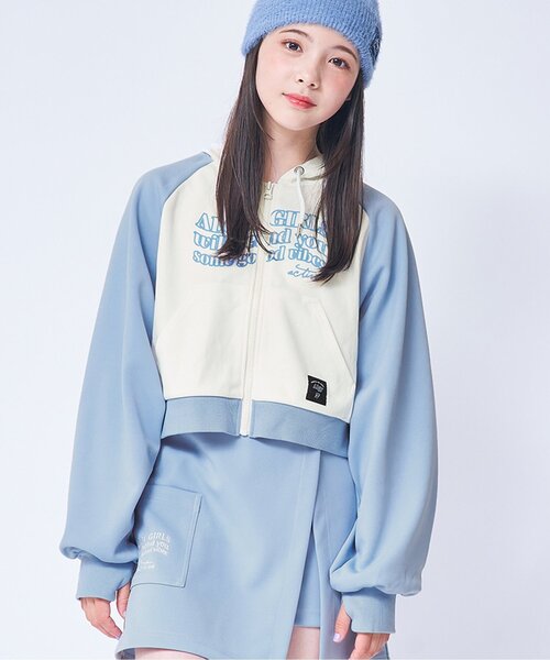 algy(アルジー)の「ラグランスリーブパーカー(パーカー・キッズ・ブラック/サックスブルー/オフホワイト・SMALL/XX-SMALL/X-SMALL/MEDIUM)」の3枚目の写真
