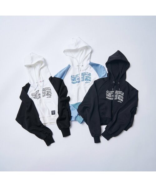 algy(アルジー)の「ラグランスリーブパーカー(パーカー・キッズ・ブラック/サックスブルー/オフホワイト・SMALL/XX-SMALL/X-SMALL/MEDIUM)」の5枚目の写真