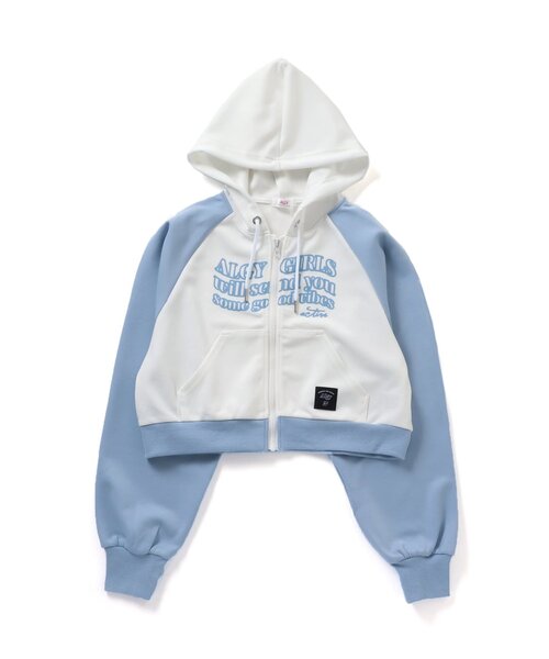 algy(アルジー)の「ラグランスリーブパーカー(パーカー・キッズ・ブラック/サックスブルー/オフホワイト・SMALL/XX-SMALL/X-SMALL/MEDIUM)」の10枚目の写真