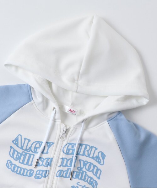 algy(アルジー)の「ラグランスリーブパーカー(パーカー・キッズ・ブラック/サックスブルー/オフホワイト・SMALL/XX-SMALL/X-SMALL/MEDIUM)」の14枚目の写真