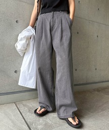 コットンツイルハイウエストタックパンツ