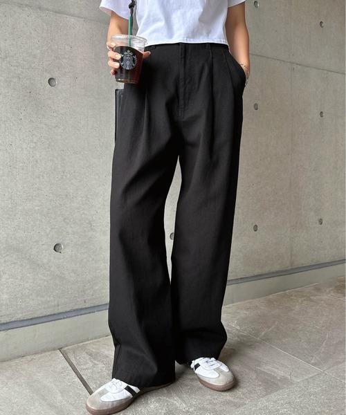 セール】コットンツイルハイウエストタックパンツ（その他パンツ  