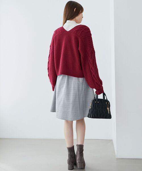 MAJESTIC LEGON（マジェスティックレゴン）の「バックレースアップひざ丈スカート（スカート・レディース・ブラック系その他/ピンク系その他2/ホワイト系その他2/グレー系その他/ネイビー/A/ブラック系その他2/ホワイト系その他/B/ブラウン系その他2/グレー・SMALL/MEDIUM）」の13枚目の写真