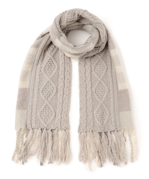 SHIPS（シップス）の「* ニット コンビ チェック ストール 23AW ◇（ストール/ショール・レディース・ベージュ/ダークグレー/ライトグレー/グリーン・ONE SIZE）」の11枚目の写真