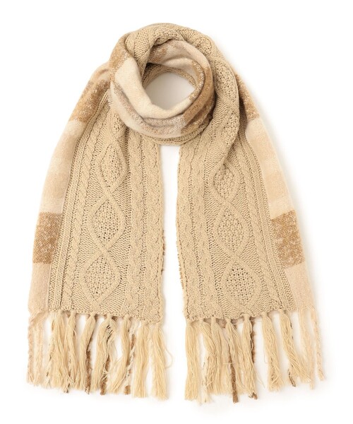 SHIPS（シップス）の「* ニット コンビ チェック ストール 23AW ◇（ストール/ショール・レディース・ベージュ/ダークグレー/ライトグレー/グリーン・ONE SIZE）」の9枚目の写真