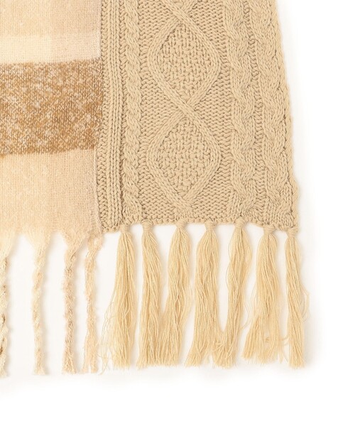 SHIPS（シップス）の「* ニット コンビ チェック ストール 23AW ◇（ストール/ショール・レディース・ベージュ/ダークグレー/ライトグレー/グリーン・ONE SIZE）」の7枚目の写真