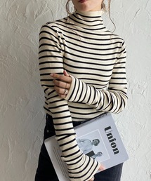 She's Closet（シーズクローゼット）の「ハイネックタイト長袖リブニットプルオーバートップス（ニット/セーター）」
