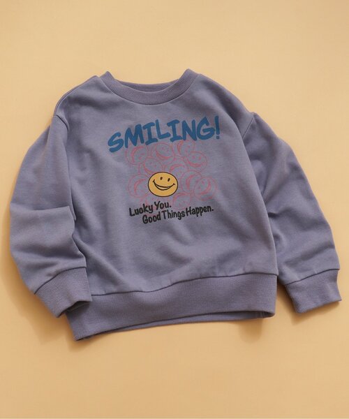 BREEZE(ブリーズ)の「【WEB限定】モチーフトレーナー(スウェット・キッズ・ブラック/キャメル/ダークブルー/グレー/ラベンダー/オレンジ/オフホワイト/ピンク/ライム/サックスブルー/イエロー・90/100/110/120/130/140/150)」の1枚目の写真