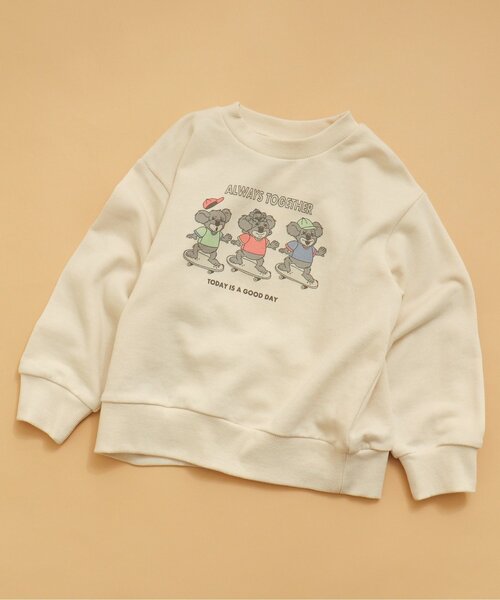 BREEZE(ブリーズ)の「【WEB限定】モチーフトレーナー(スウェット・キッズ・ブラック/キャメル/ダークブルー/グレー/ラベンダー/オレンジ/オフホワイト/ピンク/ライム/サックスブルー/イエロー・90/100/110/120/130/140/150)」の2枚目の写真