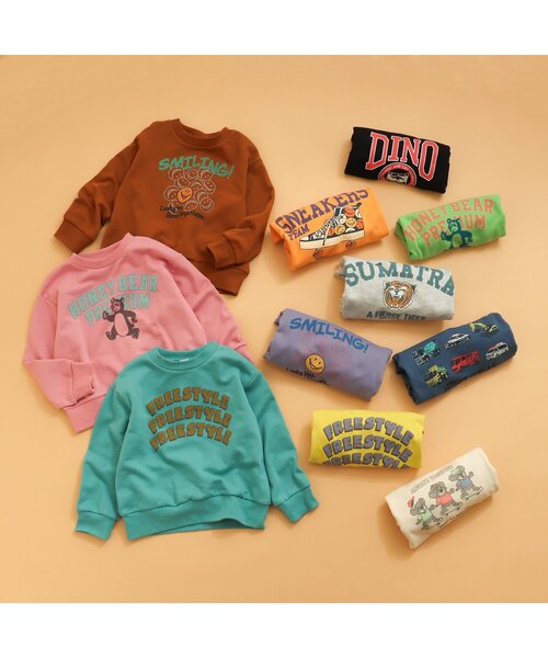 BREEZE(ブリーズ)の「【WEB限定】モチーフトレーナー(スウェット・キッズ・ブラック/キャメル/ダークブルー/グレー/ラベンダー/オレンジ/オフホワイト/ピンク/ライム/サックスブルー/イエロー・90/100/110/120/130/140/150)」の22枚目の写真