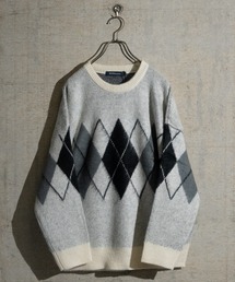 JOHN'S CLOSET | 【50】ダブルジャガード モヘアライク マルチパターン オーバーサイズ ニット(ニット/セーター)