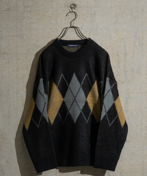 JOHN'S CLOSET(ジョンズクローゼット)の「【50】ダブルジャガード モヘアライク マルチパターン オーバーサイズ ニット(ニット/セーター・メンズ・ブラック系その他/ブラック系その他6/ホワイト系その他4/ホワイト系その他3/ブラック系その他2/ベージュ系その他2/ブラウン系その他2/ブラウン系その他5/マスタード/ベージュ/ブラック系その他3/ベージュ系その他3/ブラック系その他5/ベージュ系その他6/ホワイト系その他/ホワイト/チャコールグレー/ブラック/グレー系その他4/ワイン・LARGE/MEDIUM)」の8枚目の写真