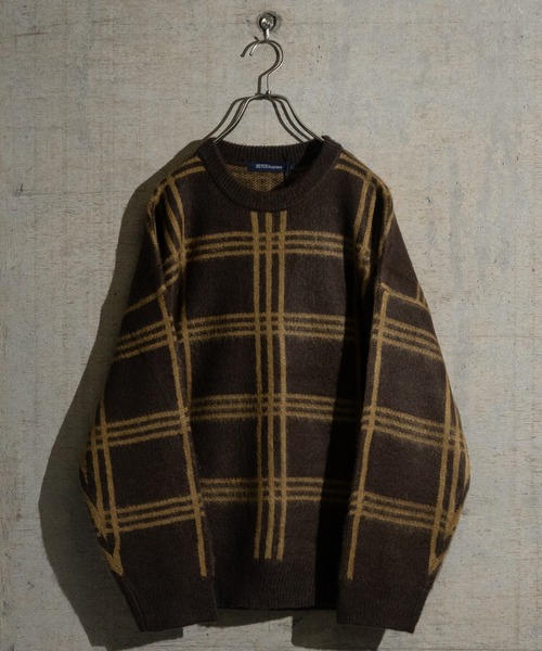 JOHN'S CLOSET(ジョンズクローゼット)の「【50】ダブルジャガード モヘアライク マルチパターン オーバーサイズ ニット(ニット/セーター・メンズ・ブラック系その他/ブラック系その他6/ホワイト系その他4/ホワイト系その他3/ブラック系その他2/ベージュ系その他2/ブラウン系その他2/ブラウン系その他5/マスタード/ベージュ/ブラック系その他3/ベージュ系その他3/ブラック系その他5/ベージュ系その他6/ホワイト系その他/ホワイト/チャコールグレー/ブラック/グレー系その他4/ワイン・LARGE/MEDIUM)」の13枚目の写真