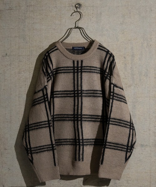 JOHN'S CLOSET(ジョンズクローゼット)の「【50】ダブルジャガード モヘアライク マルチパターン オーバーサイズ ニット(ニット/セーター・メンズ・ブラック系その他/ブラック系その他6/ホワイト系その他4/ホワイト系その他3/ブラック系その他2/ベージュ系その他2/ブラウン系その他2/ブラウン系その他5/マスタード/ベージュ/ブラック系その他3/ベージュ系その他3/ブラック系その他5/ベージュ系その他6/ホワイト系その他/ホワイト/チャコールグレー/ブラック/グレー系その他4/ワイン・LARGE/MEDIUM)」の16枚目の写真