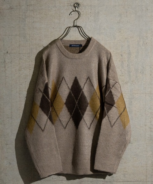 JOHN'S CLOSET(ジョンズクローゼット)の「【50】ダブルジャガード モヘアライク マルチパターン オーバーサイズ ニット(ニット/セーター・メンズ・ブラック系その他/ブラック系その他6/ホワイト系その他4/ホワイト系その他3/ブラック系その他2/ベージュ系その他2/ブラウン系その他2/ブラウン系その他5/マスタード/ベージュ/ブラック系その他3/ベージュ系その他3/ブラック系その他5/ベージュ系その他6/ホワイト系その他/ホワイト/チャコールグレー/ブラック/グレー系その他4/ワイン・LARGE/MEDIUM)」の17枚目の写真