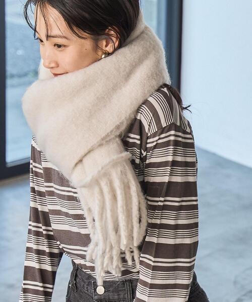 coen（コーエン）の「帯電防止機能付きボリュームストール（ストール/ショール・レディース・ベージュ/グレー/オフホワイト/イエロー・FREE）」の20枚目の写真