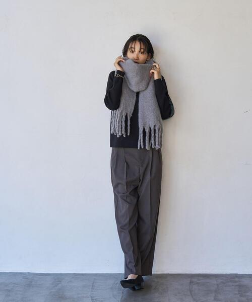 coen（コーエン）の「帯電防止機能付きボリュームストール（ストール/ショール・レディース・ベージュ/グレー/オフホワイト/イエロー・FREE）」の6枚目の写真