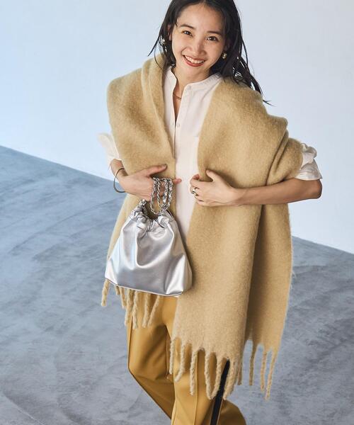 coen（コーエン）の「帯電防止機能付きボリュームストール（ストール/ショール・レディース・ベージュ/グレー/オフホワイト/イエロー・FREE）」の22枚目の写真