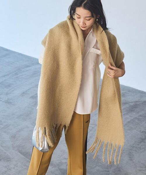 coen（コーエン）の「帯電防止機能付きボリュームストール（ストール/ショール・レディース・ベージュ/グレー/オフホワイト/イエロー・FREE）」の14枚目の写真