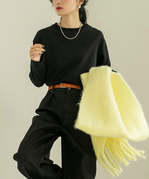 coen（コーエン）の「帯電防止機能付きボリュームストール（ストール/ショール・レディース・ベージュ/グレー/オフホワイト/イエロー・FREE）」の11枚目の写真