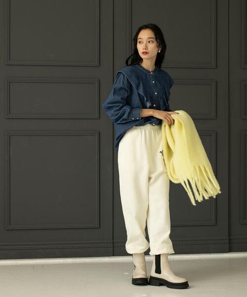 coen（コーエン）の「帯電防止機能付きボリュームストール（ストール/ショール・レディース・ベージュ/グレー/オフホワイト/イエロー・FREE）」の15枚目の写真