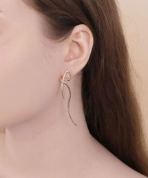 ノット ロング リボンピアス