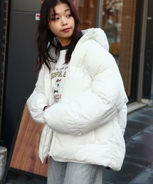 ZIP FIVE | オーバーサイズナイロン中綿ファイバーダウンフードジャケット/ダウンマウンテンパーカー(ダウンジャケット/コート)