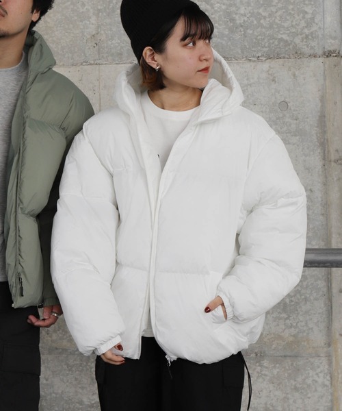 ZIP FIVE（ジップファイブ）の「【ZIP FIVE】 防水 防風 中綿 ファイバーダウン ジャケット / アウター/ フーディー（ダウンジャケット/コート・レディース・カーキ/ブラック/クリーム/ホワイト・X-LARGE/SMALL/LARGE/MEDIUM）」の14枚目の写真