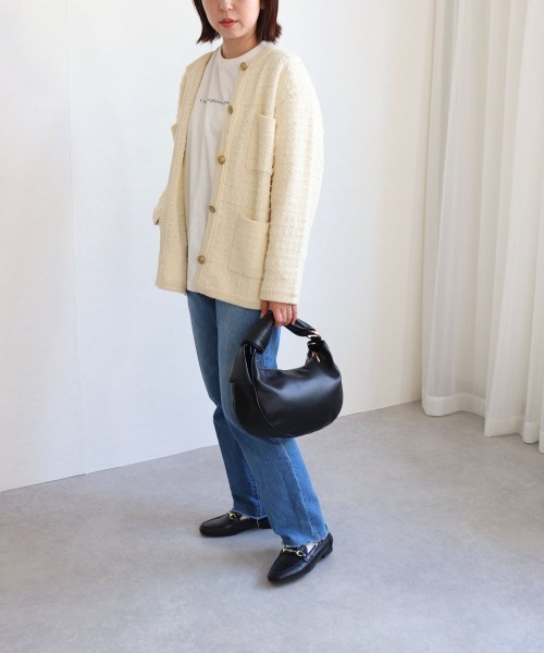 MIAN （ミアン）の「ツイストハンドル2wayショルダーバッグ（ショルダーバッグ・レディース・アイボリー/ブラウン/サックスブルー/ブラック・FREE）」の7枚目の写真