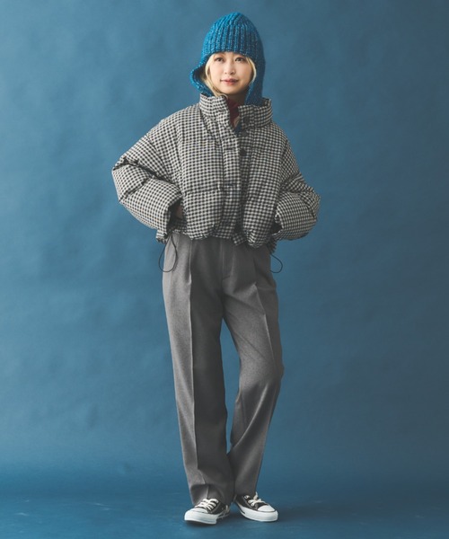 MERLOT（メルロー）の「チェックダウンジャケット（ダウンジャケット/コート・レディース・イエロー/ブラック・FREE）」の3枚目の写真